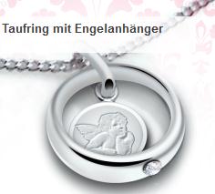 Taufring mit Engelsanhänger