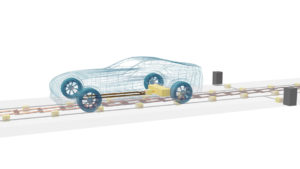 technische Zeichnung der Batterie in der Karrosserie