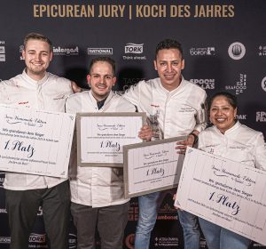 vier junge Kochtalente mit den Auszeichnungen