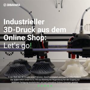 3D-Druck im Prozess mit schwarzem und weißem Material