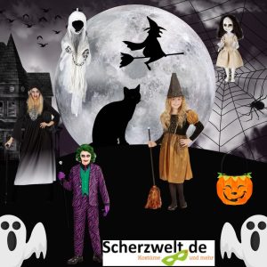 typische Figuren für Halloween auf einem Bild