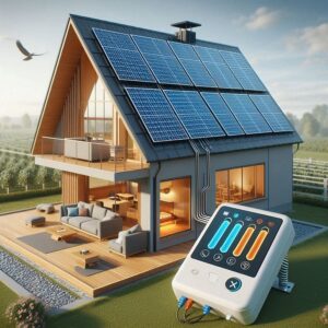 Animation eines Hauses mit erneuerbarer Energie